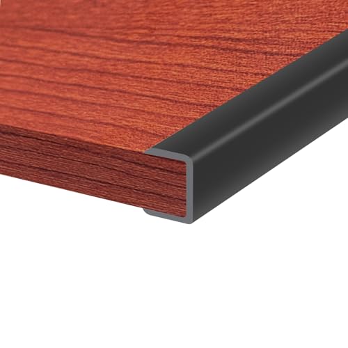 Image of Rubber Edge Trim, 1 Inch(25mm) Self Adhesive Peel and Stick Edge Guards, Flexible U Shaped Strip for Kitchen &Garbage Drawer Fronts, Cabinets, Desks and Shelfves, Black, 10Ft