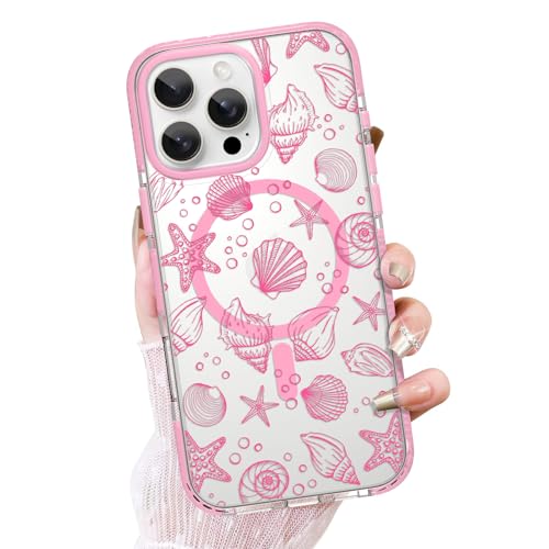 Coque iPhone 16 Pro transparente rose OOK magnétique antichoc en TPU