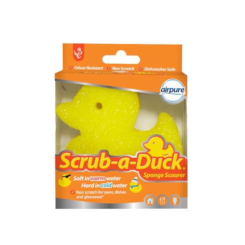 Image of Scrub-a-Duck Sponge Scourer | Odour Resistant | Non Scratch | Dishwasher Safe | Cleaning Product for Kitchen & Bathroom