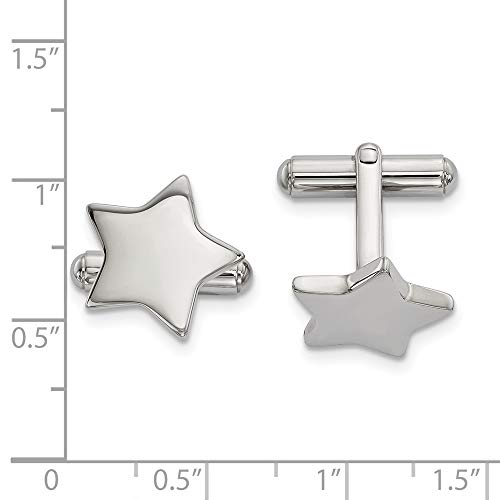 Mancuernillas Estrella para Hombre de Acero Inoxidable miniatura 2