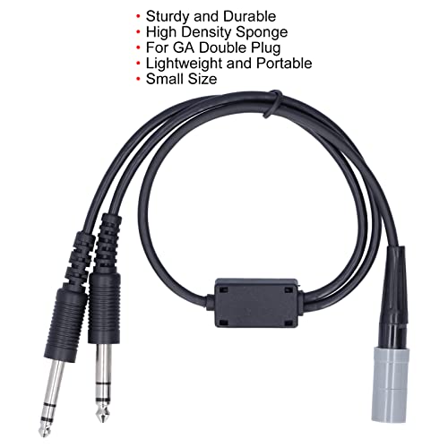 Adaptador de auriculares de aviación con cable blindado de 58 cm miniatura 2