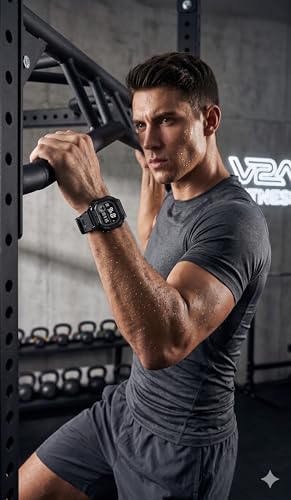 Image of V2A DIGITRON-KUBIX 3043 Digital Watch for Men | Retro Square Display | Urban Streetwear Sports Watch with Dual Time, Countdown Timer, Alarm, Backlight & 50M Water Resistance