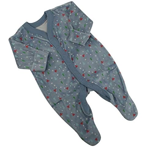 Ex-Store Baby Boys Christmas Themed Sleepsuit Blue 3-6 Months Cover