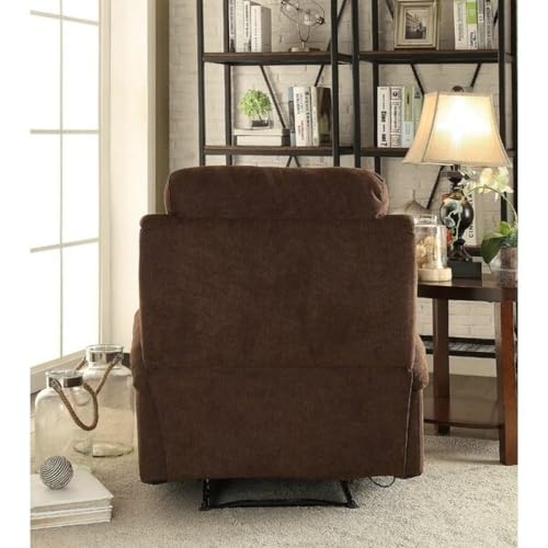 Image of Torque Fabio Fabric 1 Seater Recliner Sofa with Cup Holder Brown | Manual Recliner Sofa 1 Seater | Recliner Chair for Home Valentine Gifts Office Work Study
