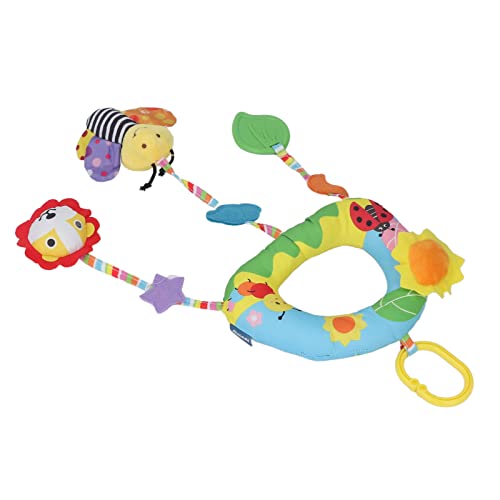 Fdit Sonajero Colgante de Peluche con Forma de Carro de Animales, Juguete Seguro para Cama, Campana para Bebés, Promueve el Desarrollo Muscular, Buen Ejercicio, Material de Felpa/plástico