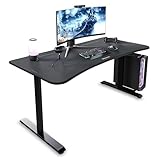 Respawn 1063 Gaming Desk with Cable Management - 63 Inch Ergonomic Full Computer Desk Mouse Pad, Sturdy Home Office Workstations, Laptop PC Console Gamer Table, Wooden Study Table for Bedroom - Black