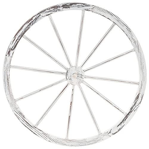 Nexos Holzrad Ø 90 cm mit 12 Speichen - Farbe whitewash - Deko