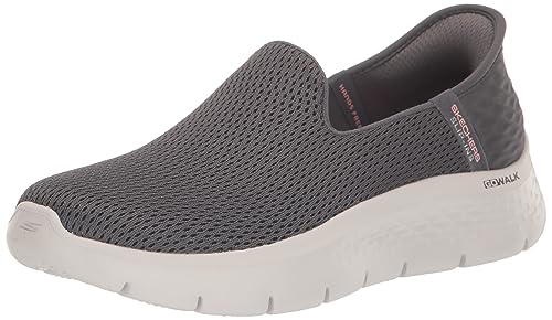 Skechers Damen Hands Free Slip-ins Go Walk Flex-Relish Sneaker, Dunkelgrau, 40 EU Weit