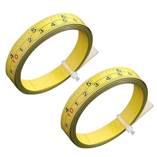 2 Packs de cinta métrica adhesiva amarillo miniatura 1