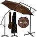 Produktbild KESSER® Alu Ampelschirm Sonnenschirm Ø 350 cm mit Kurbelvorrichtung UV-Schutz Aluminium Wasserabweisende Bespannung - Schirm Gartenschirm Marktschirm, Braun