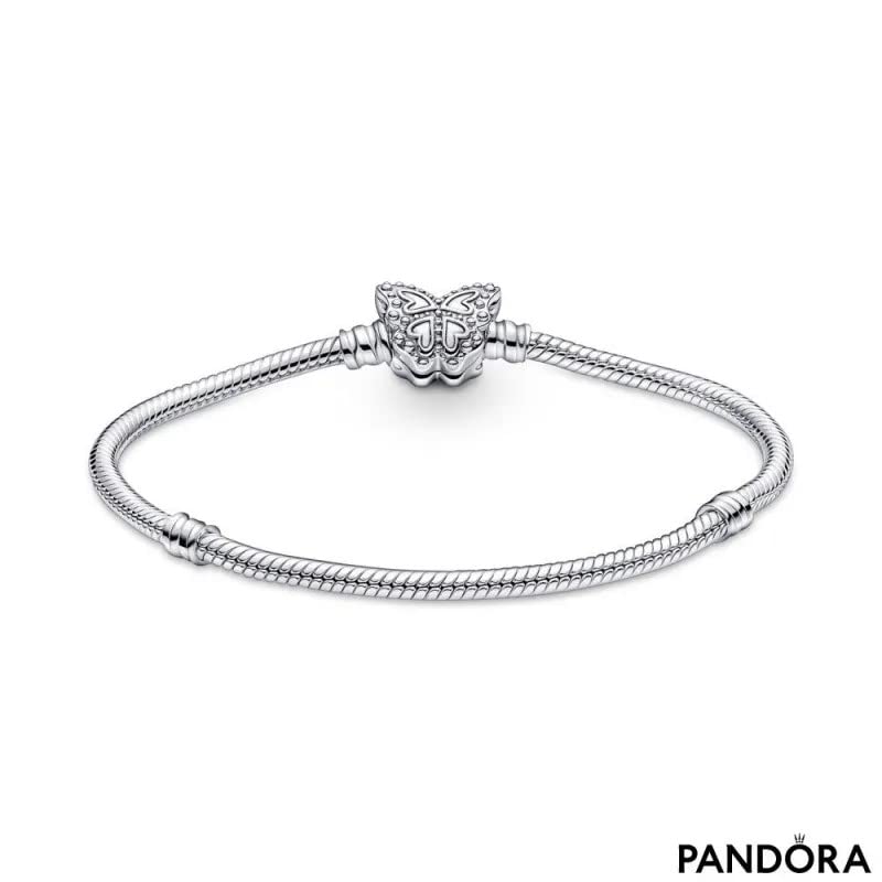 Pandora Moments Butterfly Clasp Snake Chain Bracelet - Compatible Moments Charms - Gift for Her - Sterling Silver with Cubic Zirconia - With Gift Box3