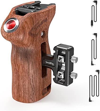 SMALLRIG Threaded Side Handle with Record Start/Stop Remote Trigger for Sony FX30/ A7SIII/ A6000, for Panasonic, for Fujifilm, for Z CAM, with 3 Control Cable - 3323