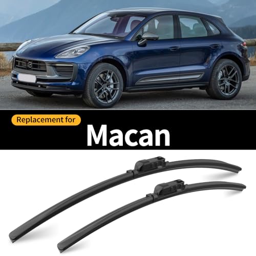 Image of Front and Rear Windshield Wipers for Porsche Macan for Car Window | Quiet and Streak-Free Front and Back Wiper Blades Assembly All-Season OEM Automotive Replacement Accessories