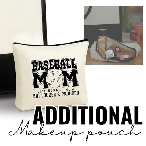 Bolso tote de lona para mujer para béisbol miniatura 4