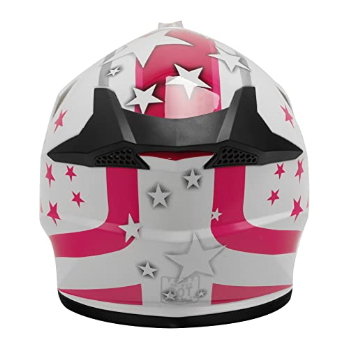 Slmoto Dot Kids Youth Dirt Bike Helmet Multiple Air Vents Atv 4 Wheels Motocross Full Face Off Road Motorbike Bmx Mountain Bike Helmet Pink Star Medium #TOP6