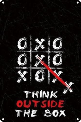 MCFETH Think Outside The Box Tin Sign 8x12 inch Metal