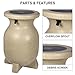 KoolScapes 55-Gallon Rain Barrel – Outdoor Water Storage & Rainwater Collection, Recycled Plastic, Brass Spigot, Stone-Look Design for Sustainable Garden & Lawn Watering – Beige