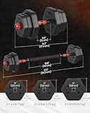 SONGMICS Dumbbell Set, 10 kg Weights with Connecting Bar, Hexagon, Adjustable Weight Plates, for Men Women Workout, Fitness Training, Weight Lifting, Home Gym, Ink Black SYL100B01 - Image 6