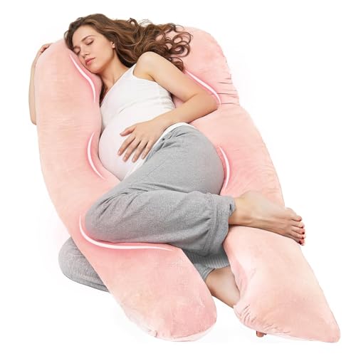 Nuliie Coussin de Grossesse pour Dormir, Oreiller de Corps Complet en Forme de U, Soutien pour Le Dos, Les Hanches et Les Jambes des Femmes Enceintes, avec Une...