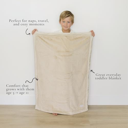 Image of Saranoni Luxury Lush Kids Blanket | Ultra-Soft & Cozy Plush Comfy Blankets for Kids & Teens | Ivory - 40 inch x 60 inch