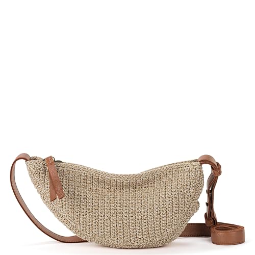 The Sak Tess Sling Bag in Crochet Adjustable Crossbody Shoulder Strap Bamboo Static