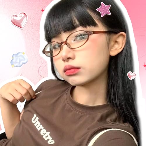 Image of TJUTR Office-Siren Bayonetta Glasses, Blue Light Computer Glasses for Women, Y2K Small Rectangle Frame Eyewear Anti Eyestrain
