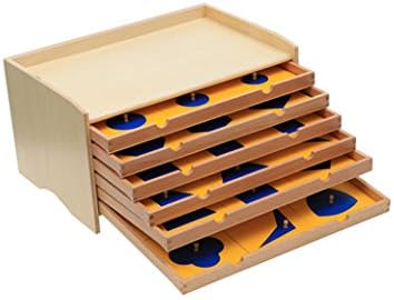 Adena Montessori Puzzle geométrico Gabinete geométrico Montessori Materiales sensoriales Herramientas educativas Equipo preescolar
