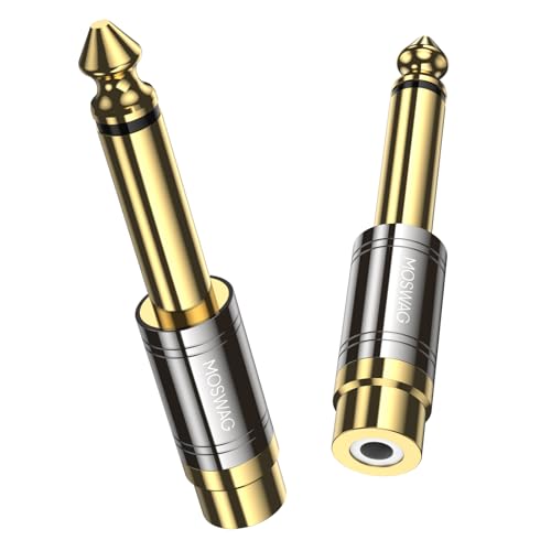 MOSWAG Adaptador RCA a 6.35 mm, RCA Hembra a 6.35mm Adaptador