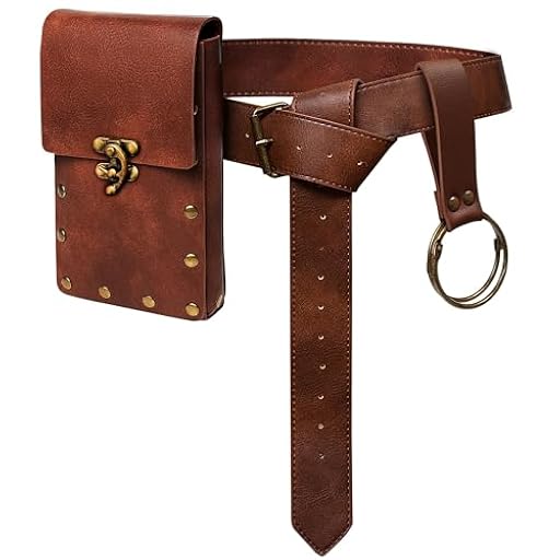 Orgoue Cinturón medieval, cinturón vikingo, accesorios con bolsa de cuero para cinturón medieval, renacentista, falda, senderismo, para fiesta de disfraces de Halloween (paquete de 3) | Ya disponible en tu tienda friki favorita! En mundofriki.es!