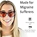 Family Tree Remedies FL-41 Migraine Glasses Transitional Lens for Indoor/Outdoor Light Sensitivity & Photophobia Cat Eye Cloth Bag