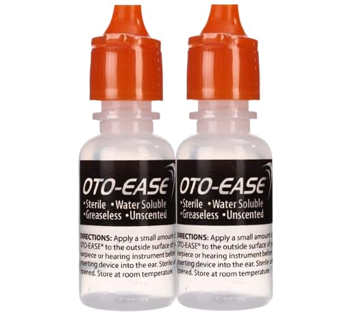 unp OTO-Ease Custom Earmold Lubricant (2 Pack / 0.5oz Bottle) - Lubricate Ear Plugs, Hearing Aids, Earmolds and Other Earpieces - Includes AudioWipes Cleaning Towelettes and Liberty Micorfiber Cloth