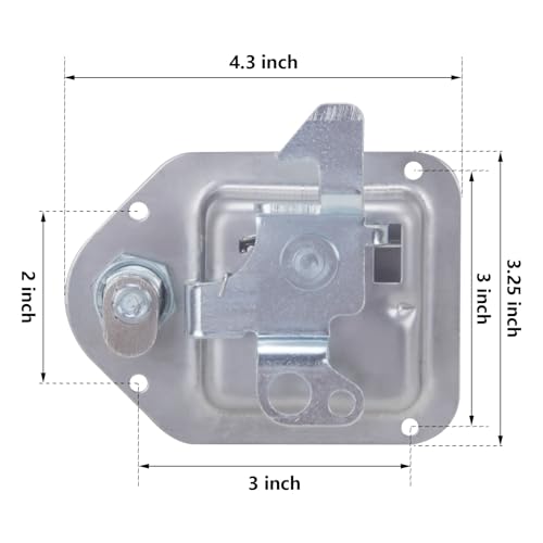 LCGP RV Truck Heavy Duty Latch Polished Stainless Steel Lock Comes with Washers and Two Keys Each Fits Trailer Tool Box