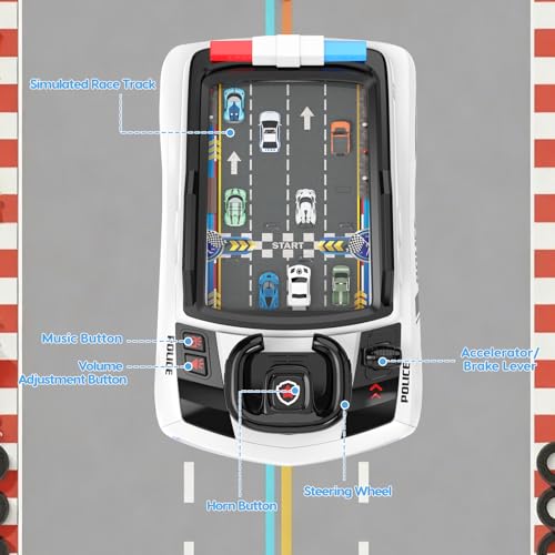 Musical Steering Wheel Racing Car Toy, Racing Adventure Car Steering Wheel for Toddler Kids, Toddler Simulated Driving Game Cars with Sound and Light, Xmas Birthday Gifts for Kids Ages 3+