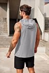 COOFANDY Men's 2 Pack Hooded Workout Tank Tops Sleeveless Gym Muscle Hoodies Cut Off Shirts Bodybuilding