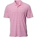adidas Golf Men's Classic 2 Color Stripe Polo Shirt, Light Pink/White, XX-Large