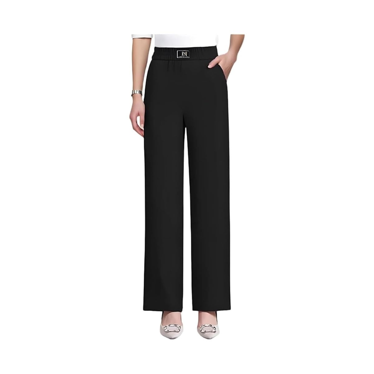 Pulisa Womens Pants Glamorease - Perfect Drape High Rise Pull-On Stretch Pants Drape Pant-s for Women