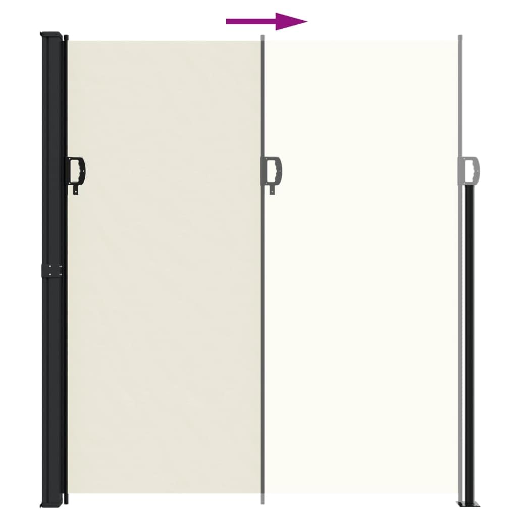Seitenmarkise Ausziehbar 220x500 Alu-Seitenmarkise Sichtschutz Terrasse Sichtschutz Balkon Seitenwand Wandmakise Sichtschutz Sonnenschutz Blickdicht Windschutz-Creme-220 x 500 cm