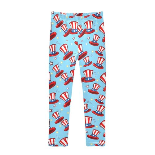 Girls' Athletic Leggings Ankle Length Yoga Dance Pants Kids Teen 4T Hat