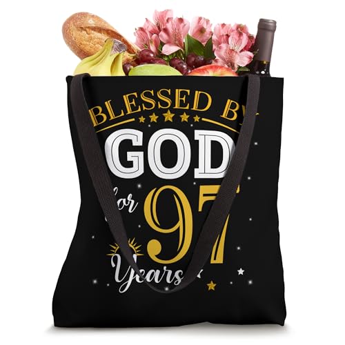 Bolsa Tote para Mujer Vintage Blessed by God 97 Años miniatura 4