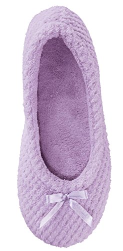 Women's Chenille Ballet Slippers, Medium, Light Purple2
