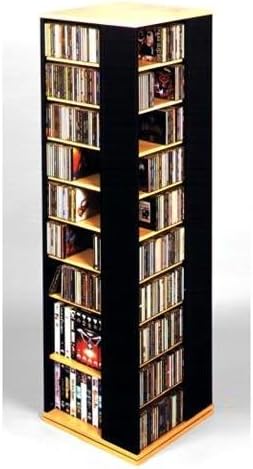 Leslie Dame High Capacity Spinning Multimedia Storage Tower, Black