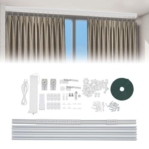 Qussse Motorisierte Vorhangschiene mit Timer-Funktion, Elektrische...