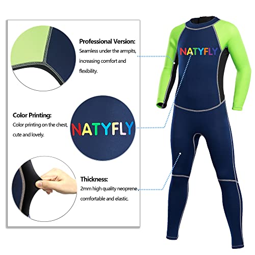 Kids 2.5mm Neoprene Wetsuit 2-Piece Set - Long Sleeve Top & Pants For Swimming, Diving, Surfing
