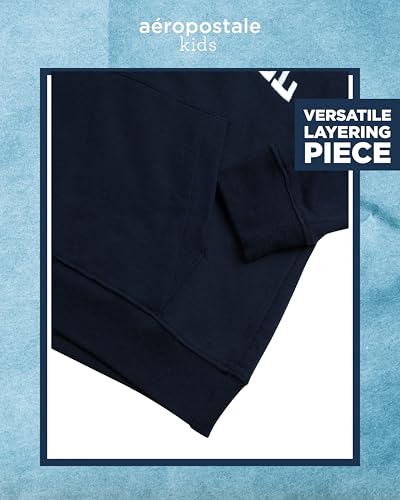 AEROPOSTALE Boys' Sweatshirt - Cozy Soft Cotton Blend Fleece Casual Pullover Graphic Hoodies for Boys (Sizes: 4-12)4