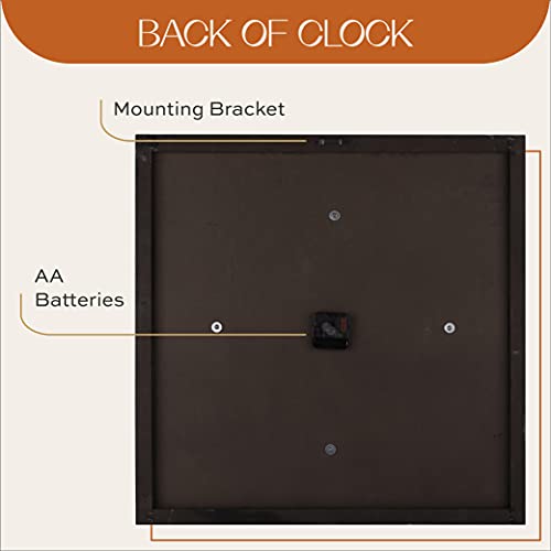 Alben Large Farmhouse Wall Clock - 24 Inch Square Farmhouse Style Clock Bundled With Decorative Reversible Wooden Sign #TOP5