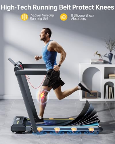 Image of TOPUTURE Walking Pad Treadmill with 12% Incline & Handle Bar, Treadmills for Home with Bluetooth Speaker, 4 in 1 Under Desk Treadmill Folding Walking Pad with APP & Remote Control, 0.6-10MPH