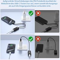 YEREADW USB C Tester Messgerät Strommessgerät Multimeter Typ-C PD Strommesser Spannung und Strom Voltmeter 4-30V 0-6.5A QC Power Meter Kapazität Spannungsprüfer – Ansicht 5