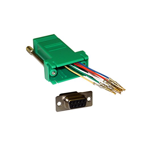 DB9 to RJ45 Modular Adapter - F/F - Serial Adapter, DB9 Female to RJ45 Female Jack, Green, DB9 RJ45 Adapter, RJ45 to DB9 Female Serial RS232 Modular Adapter, Cablewholesale