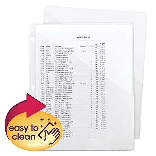 Smead Organized Up Poly Translucent Slash File Jacket, Three-Hole Punched, Letter Size, Clear, 5 Per Pack (89506) #TOP1