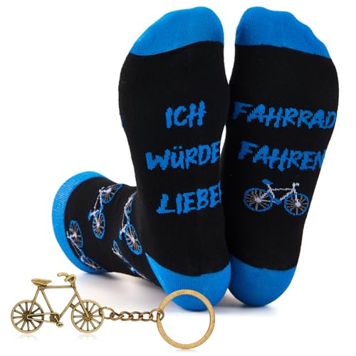 Cadeaux cyclistes originaux avec chaussettes vélo et porte-clés pour Noël